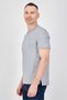Men Henley Neck Short Sleeve Embroidered Logo T-Shirt, Grey - 2