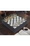Ottoman Byzantine Themed Luxury Metal Chess Set with Gold Chrome Storage Box 20 cm Decorative Premium Set