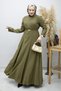 Pensli Hakim Collared Belted Dress Tsd260184 Khaki - 5