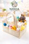 Beige Felt Mother Baby Care Bag Organizer with Square Stripes - 2