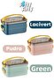 1400 ml Bento Lunch Box New Generation Lunch Box for Office-School 2 Layers with Carrying Handle Steel Ff - 5