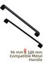 10 Pieces Radius Black Metal Furniture Handle 96 mm / 9.6 cm Compatible Modern Kitchen Cabinet Drawer Handle - 5