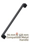 10 Pcs Radius Black Metal Furniture Handle 128 mm / 12.8 cm Compatible Modern Kitchen Cabinet Drawer Handle - 2
