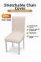 6-Piece Set Jacquard Elastic Chair Cover Without Skirt - Beige - 2