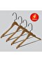 Wooden (Black Nickel Hook) Hanger for Shirts and Trousers, Walnut Color, 4 Pieces