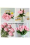 4 Color Flower Making Set – 100 Chenille Yarns (Powder Pink, Light Pink, Pastel Pink, Green) - 4