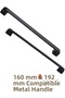 Radius Black Metal Furniture Handle 160 mm 16.0 cm Compatible Modern Kitchen Cabinet Drawer Handle 16.0 19.2 - 2