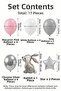 Pink Silver Balloon Set with Rabbit Figures, 17-Piece Baby Shower Birthday Decoration - 2
