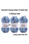 Crazy Color Set of 3 Marbled Hand Knitting Yarns No: 110