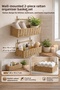 2-Piece Wicker Design Organizer Basket Set with Wall Hanger – Kitchen, Bathroom, Home Interior Organization Unit
