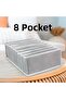 3-Drawer Accordion Organizer with Compartments, Gray Striped Foldable Closet Organizer (XL Size)