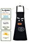 Kitchen Apron Set of 2 Black Red Stain Resistant Water Repellent Fabric Women Men Print Dowry Apron - 5