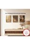 Brown-Gold Stylish Floral Combination Without Embossing | Framed Tempered Glass Table 3-Piece Vertical - 2