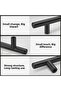 96 mm Metal Furniture Handle – Kitchen Cabinet Drawer Handle, Decorative Handle Set (10 Pieces) Matte Black - 4