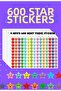 Star Sticker Removal Set, 600 Pieces, 4 Sheets of School Greeting Stickers, Teacher Student Gift