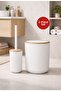 Linea Due Off-White Striped Round 2-Piece Toilet Bowl and Brush Set