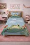 Cute Frog Cloudy Single Pique Set-Fairy Tale Nordic Mint Green Quilted Bedspread - 4