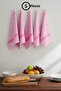 Gingham 5-Piece Cotton Nutrition Presentation Cloth, Drying Cloth, Serving Napkin, Kitchen Towel |   Pink