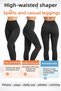 High Waist Gathering Sports Leggings Black Stretchy Fitness Yoga Casual Women's Leggings