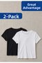 2-Pack Crew Neck Black and White Slim Fit Women's Basic Cotton Lycra Short Sleeve T-Shirt Combed Cotton T-Shirt - 2