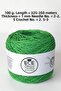 Botanical Green, 100% Cotton, Twisted Knitting Yarn (200 Gr.) - 2