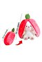 Zippered Strawberry Rabbit Plush Toy 20cm Furry Rabbit Gift Soft Friend - 2