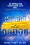 10-Piece Professional Diamond Bur Set - Compatible with Aerators and Micromotors (Blue, Red, Yellow, Belt Tips) - 4