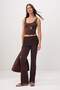 Kahverengi Wide Leg/Geniş Paça Dantel Detaylı Esnek Örme Pantolon TWOSS26PL00145 - 2