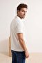 Ecru Regular/Normal Cut Soft Textured Interlock Polo Collar T-Shirt Tmnss26Po00034 - 3