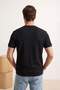 Black Regular/Normal Cut Crew Neck Cotton Basic T-Shirt Tmnss25Ts00062 - 4