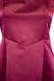 Fuchsia Satin Woven Plus Size Dress Tbbss25Ah00236 - 5