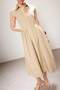 Trendyol Studio Bej Poplin Midi Dokuma Elbise TWOSS26EL00513 - 6