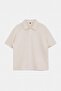 Ecru Oversized /Wide Cut Textured Polo Neck T-Shirt Tmnss26Po00007 - 4