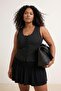 Black Striped Interlock Bow Detailed Knitted Plus Size Blouse Tbbss26Af00098 - 2