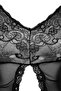 Siyah Dantelli Düğmeli Askılı Kapsız Külotlu Babydoll/Fantezi Gecelik TBBSS26DH00005 - 5