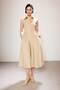 Trendyol Studio Bej Poplin Midi Dokuma Elbise TWOSS26EL00513 - 3