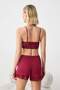 Bordo 4'lü Dantel Detaylı Sabahlık + Gecelik + Bralet + Şort Örme Pijama Takımı THMSS26PT00093 - 6