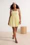 Yellow Brode Mini Square Collar Woven Plus Size Dress Tbbss26Ah00064 - 2