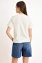 Ecru Printed Regular Crew Neck Standard Sleeve Short Tok 100% Cotton Knitted T-Shirt Twoss26Ts00206 - 4