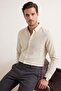Ekru Slim Fit/Dar Kalıp Müslin Yazlık Erkek Dokuma Gömlek TMNSS26GO00015 - 4