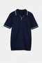 Navy Blue Regular Cut Textured Polo Neck Knitwear T-Shirt Tmnss26Po00040 - 4
