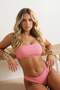 Pink Strapless Covered Regular Normal Waist Bikini Set Tbess25Bt00067