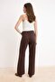 Kahverengi DÖKÜMLÜ Yüksek Bel %100 Pamuk Wide Leg Jeans TWOSS26JE00062 - 5