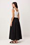 Siyah-Beyaz Örme-Dokuma Mix Maxi Dokuma Elbise TWOSS26EL00883 - 4
