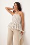 Çok Renkli Çizgili Dokuma Peplum Bluz TWOSS26BZ00597 - 2
