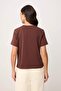 Brown Plain Regular Crew Neck Short Long Tok 100% Cotton Knitted T-Shirt Twoss26Ts00207 - 4