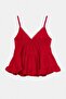 Kırmızı Godeli Sırtı Gipe Detaylı Dokuma Bluz TWOSS26BZ00421 - 4