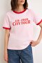 Açık Pembe Slogan Regular Bisiklet Yaka Standart Kol Kısa %100 Pamuk Örme T-Shirt TWOSS26TS00213 - 3