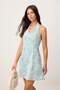 Mint Brode Cotton A-Line/ Bell Form Short / Mini Woven Dress Twoss26El00942