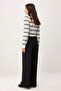 Siyah Wide Leg Bel Boxer Detaylı Dokuma Kumaş Pantolon TWOAW24PL00273 - 6